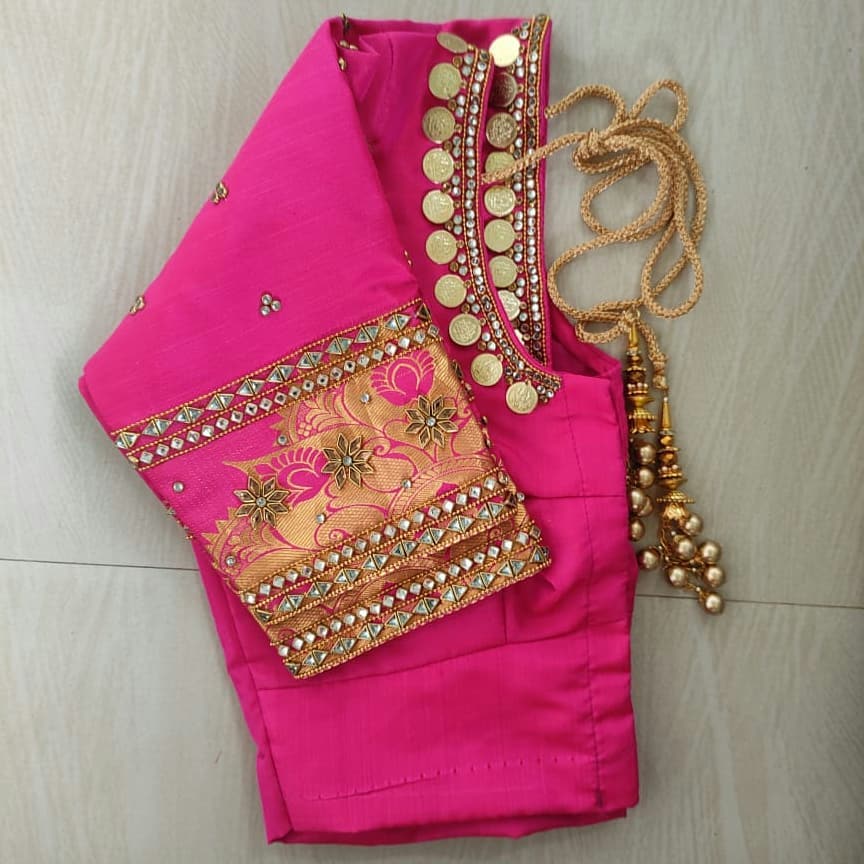 Pink Blouse Designs For Wedding